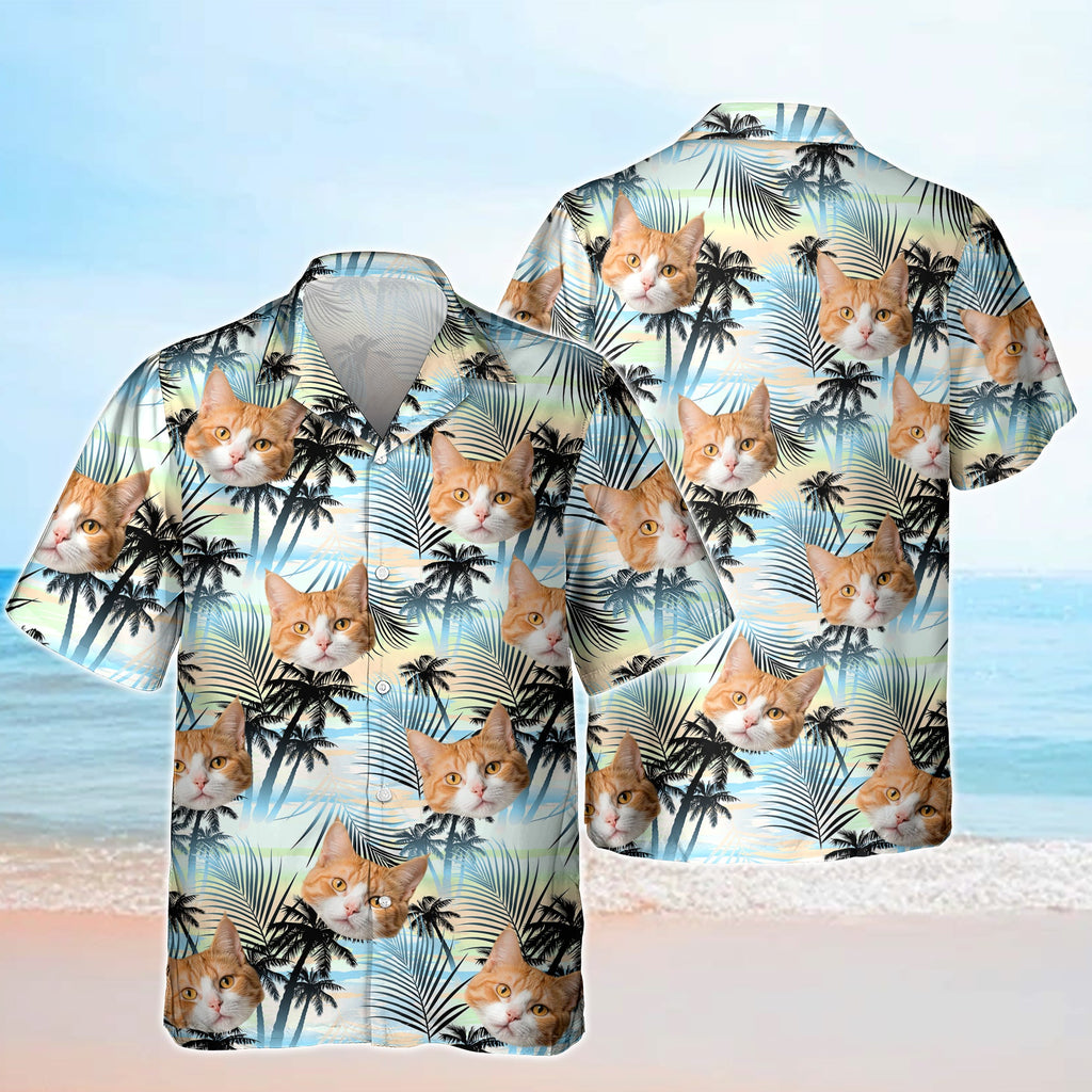 Custom Cat Photo Tropical Summer Hawaii Shirt - Gift for Cat Lovers HO82 902402
