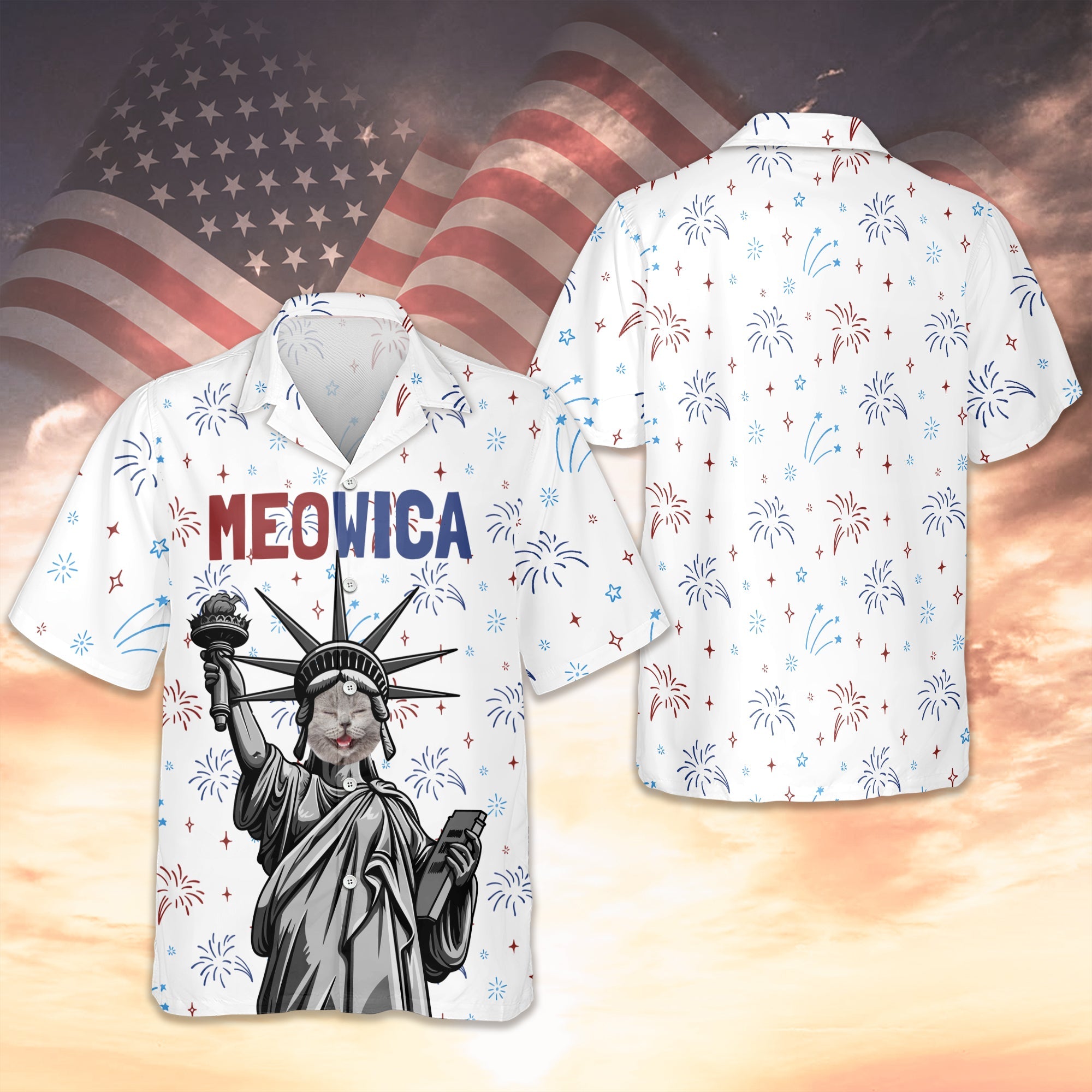 Custom Cat Photo Meowica Hawaii Shirt TH10 169433