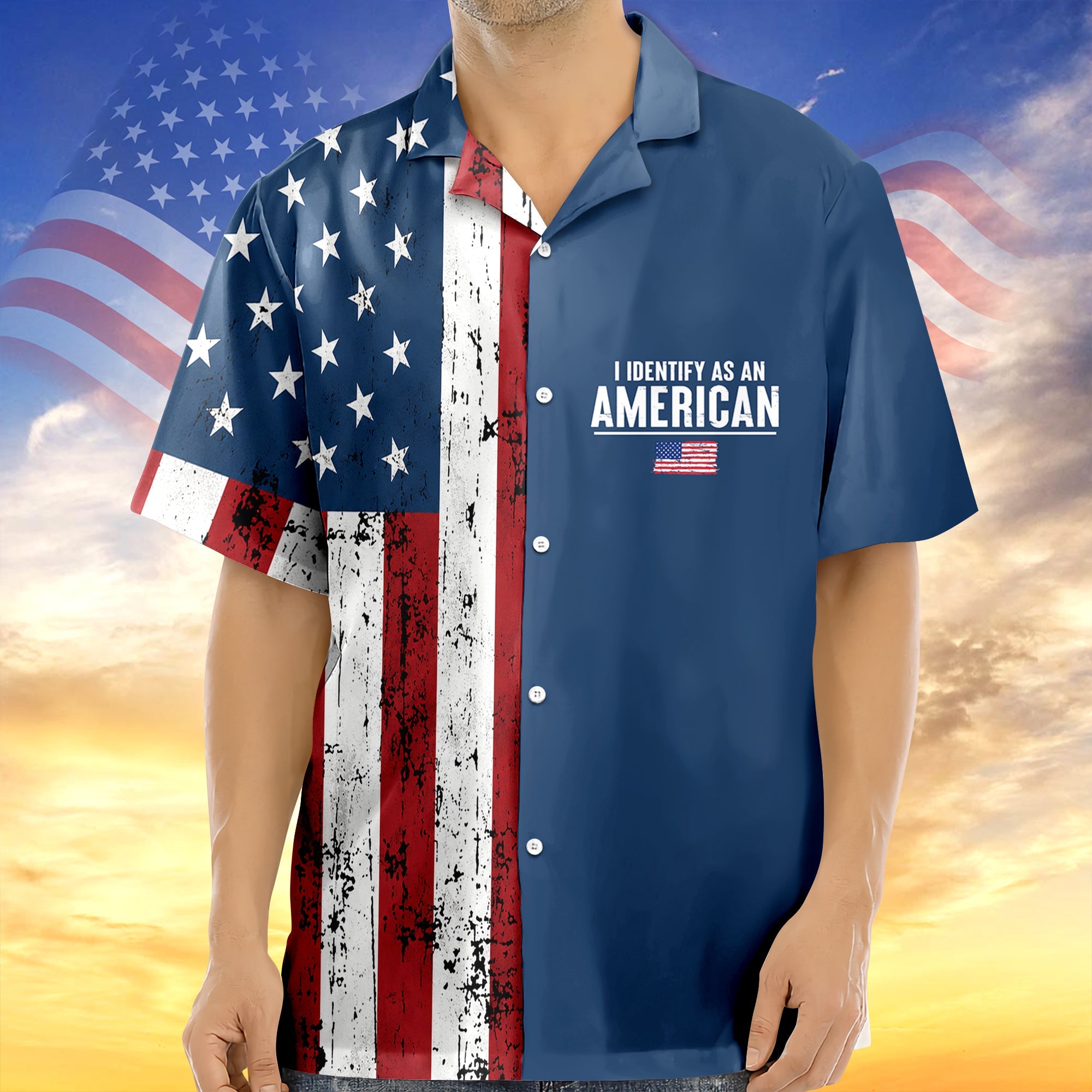 Personalized I Identify As An American With Patriotic USA Flag Hawaiian Shirt LM32 669229
