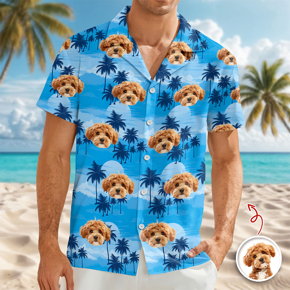 Custom Dog Face Hawaiian Shirt For Summer Holiday Dog Dad Gift CH07 911378