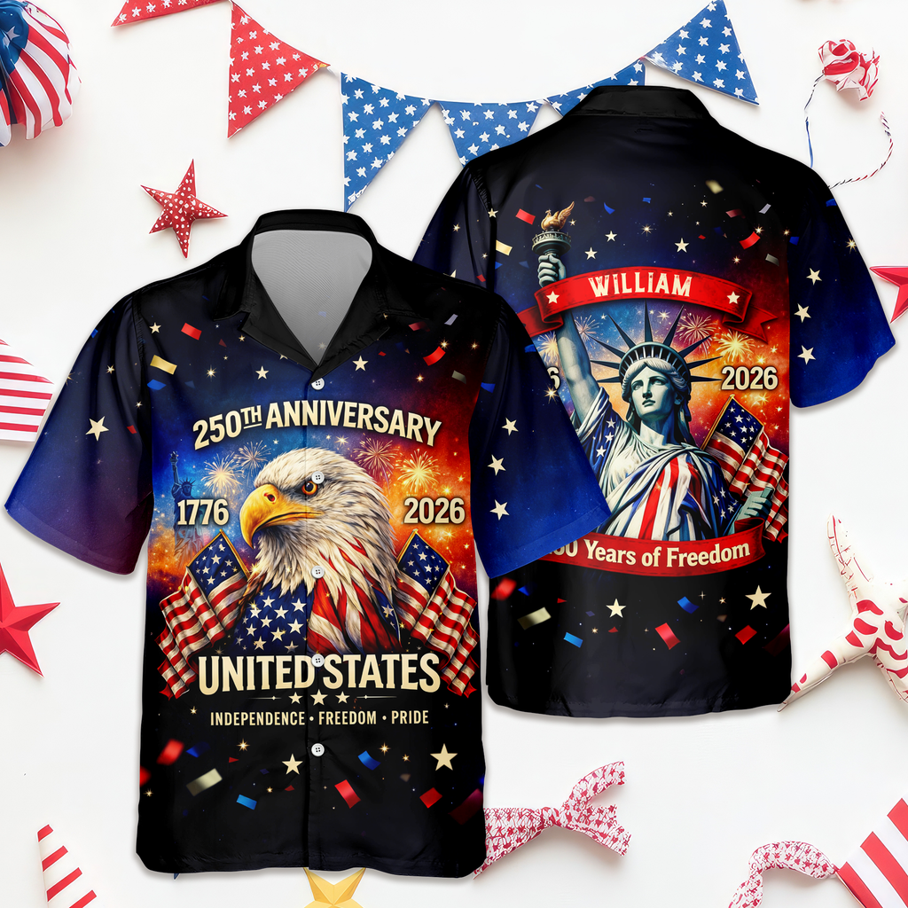Personalized Happy 250th Anniversary United States - 250 Years of Freedom Hawaiian Shirt CH07 910404