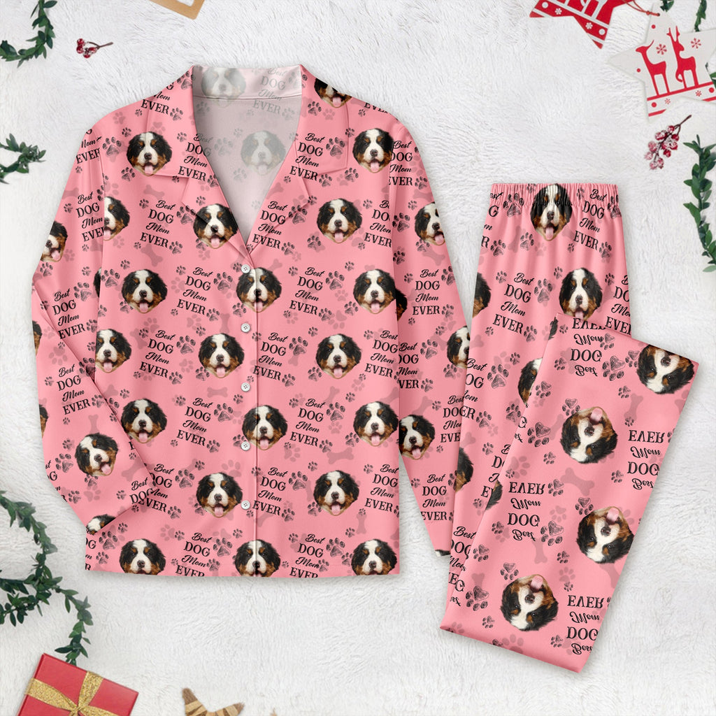 Custom Pet Photo Best Dog Dad Mom Ever, Best Fur Dad Mom Ever Pajamas - Dog Owners Gifts HA75 895036