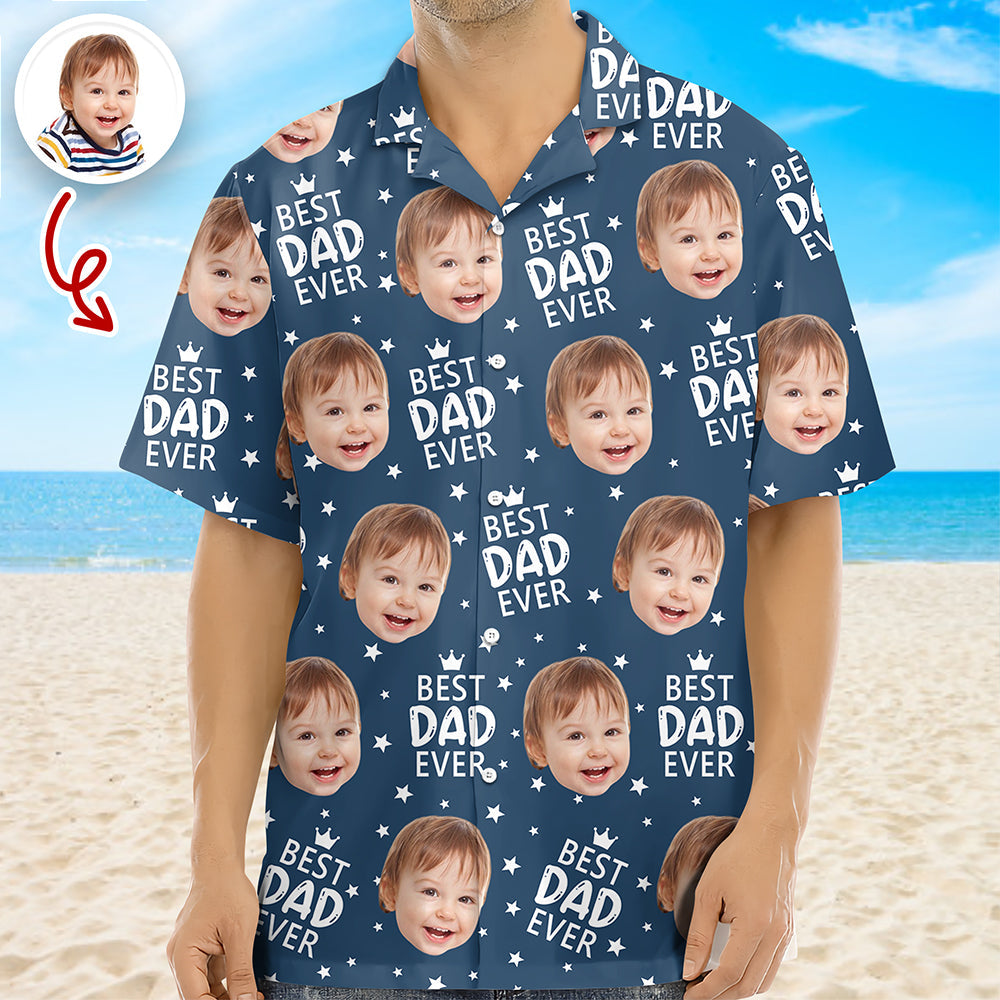 Custom Face Best Dad Ever Hawaiian Shirt Father's Day Gift CH07 911558