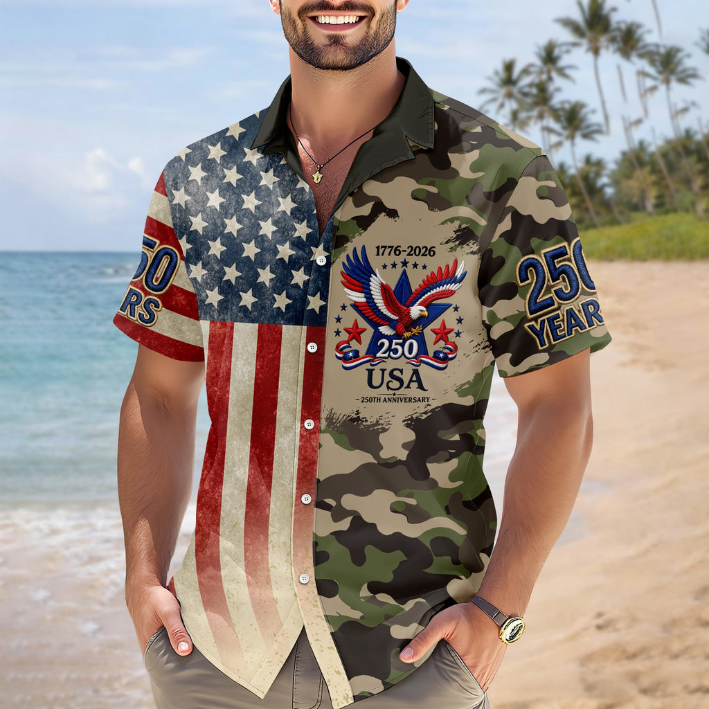 America 250th Anniversary 1776 - 2026 Patriotic Hawaii Shirt HA75 921624