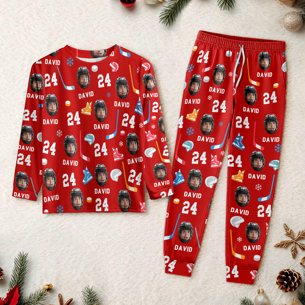 Custom Face Photo With Hockey Sport Sleepwear HO82 900046