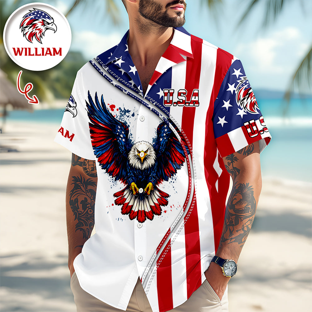 Custom Name American Pride Patriotic 250th Anniversary Eagle Hawaii Shirt HA75 921096