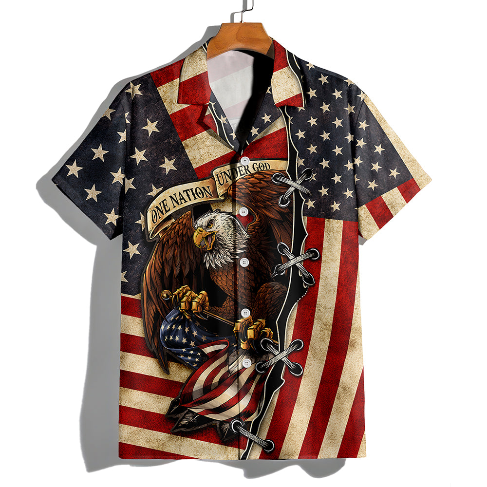 One Nation Under God Patriotic Hawaii Shirt HA75 921612