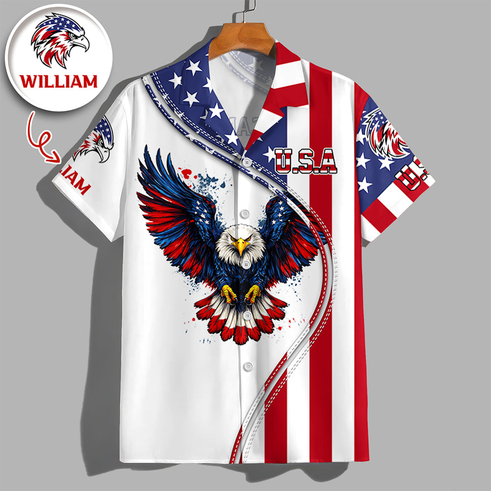 Custom Name American Pride Patriotic 250th Anniversary Eagle Hawaii Shirt HA75 921096