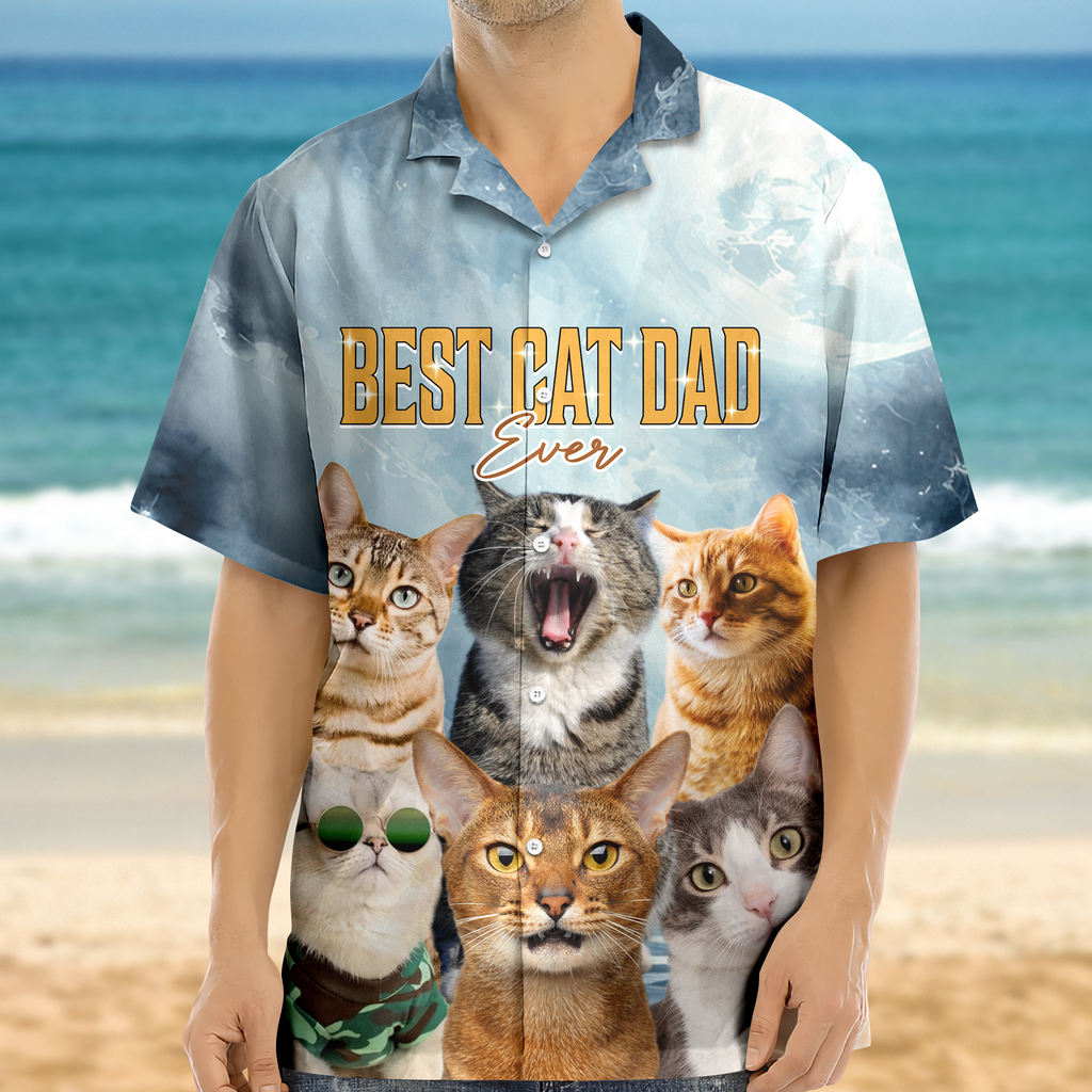 Custom Photo Cat Portrait Retro Style Hawaii Shirt TH10 892953