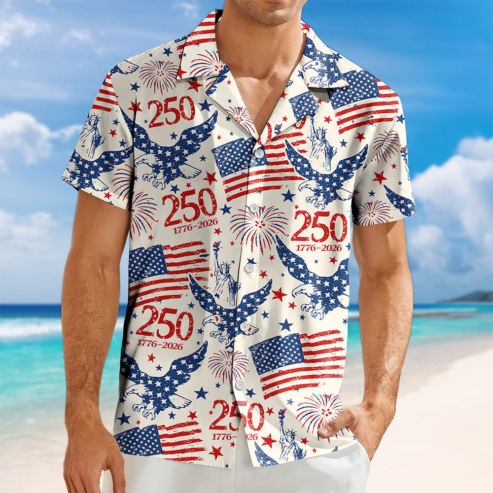 Personalized America 250th Anniversary Patriotic Eagle Hawaii Shirt HA75 920292