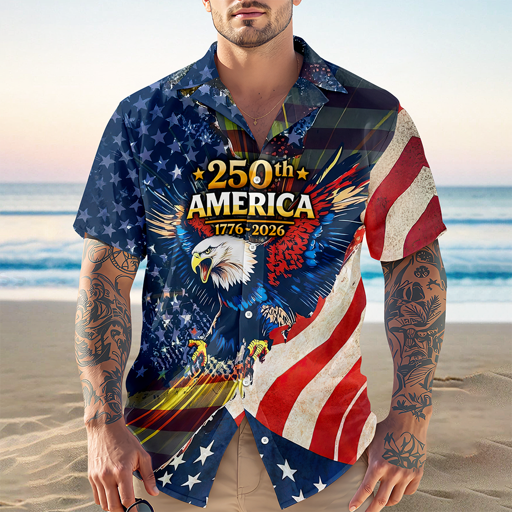Patriotic 250th America 1776-2026 Eagle Hawaii Shirt HA75 920186
