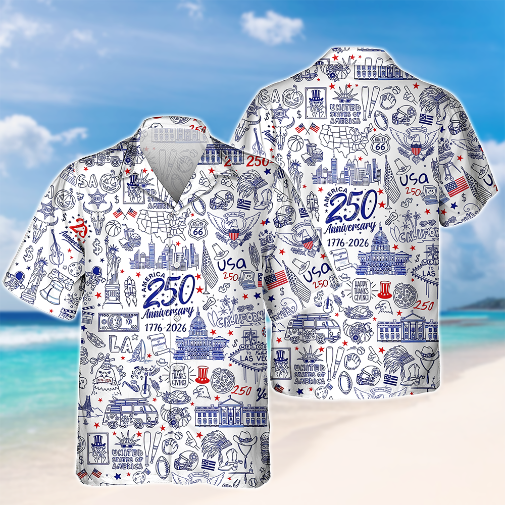 USA 250th Anniversary Patriotic Hawaii Shirt HA75 920884