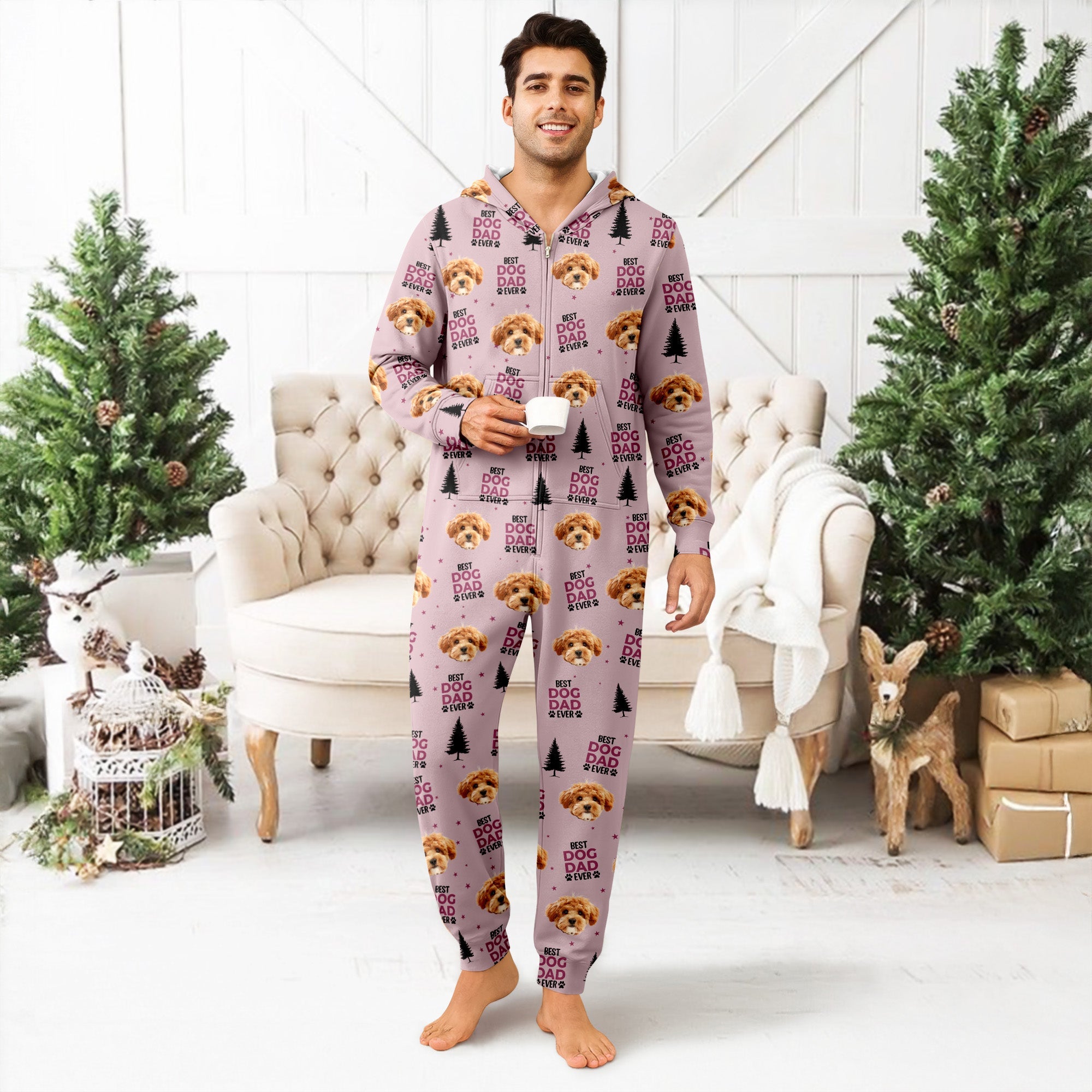 Custom Dog Face Photo Personalized Best Dog Dad Mom Onesie Pajamas CH07 896922