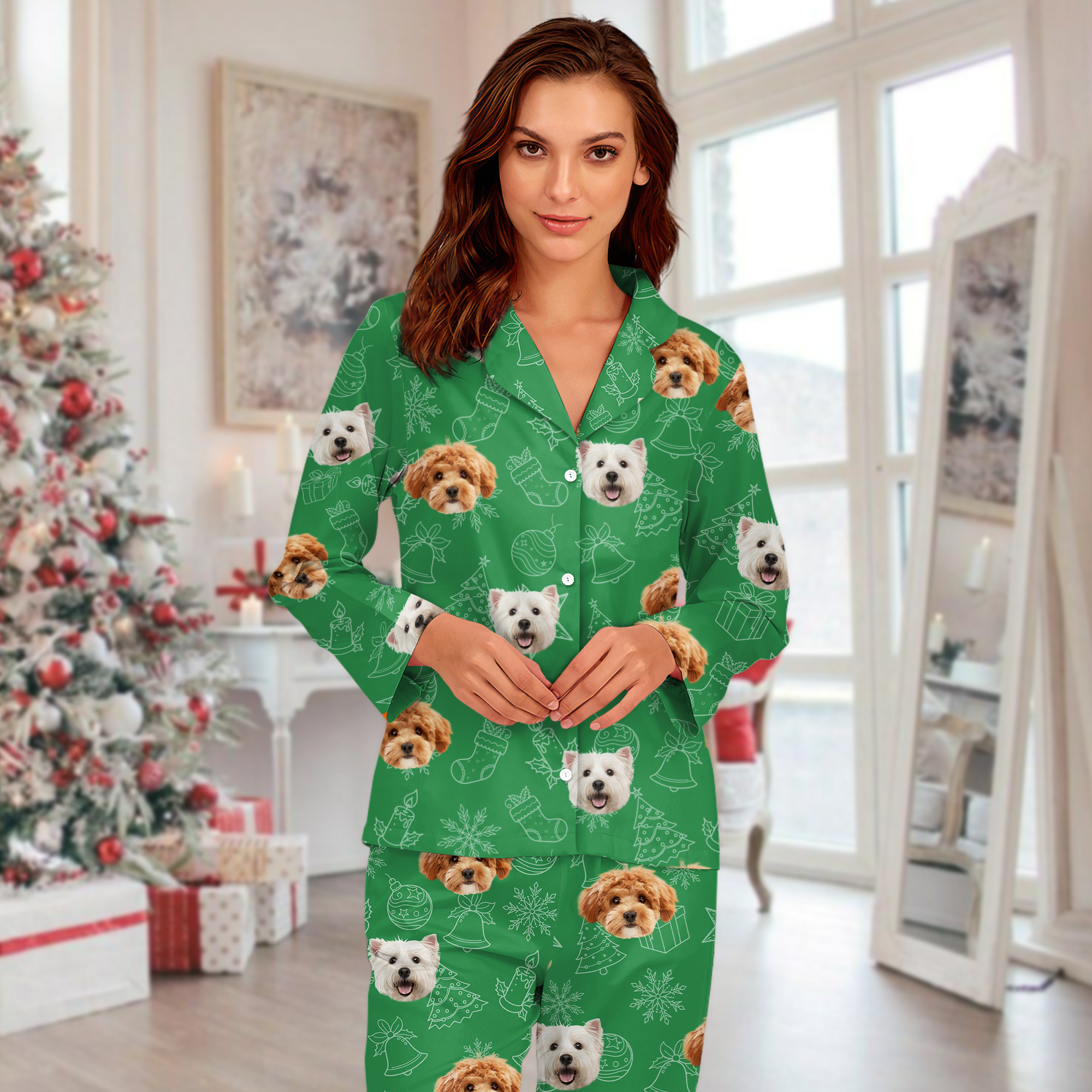 Custom Dog Photo Christmas Pajamas Christmas Gift For Pet Lovers CH07 896130