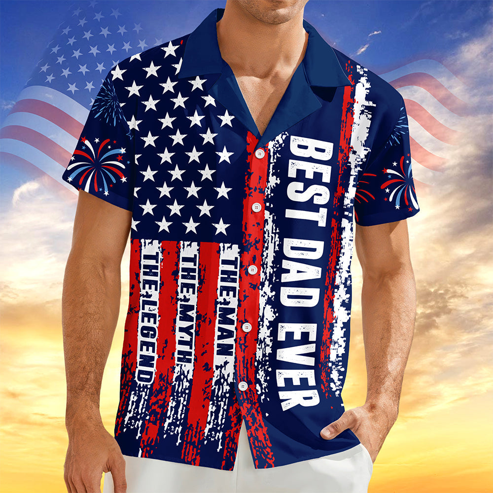 Personalized Best Dad Ever Patriotic 1776-2026 Hawaii Shirt LM32 668911