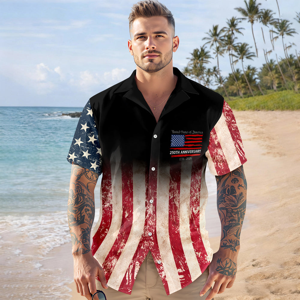 Personalized Patriotic 250th Anniversary God Bless America Eagle 1776–2026 Hawaii Shirt HA75 920848