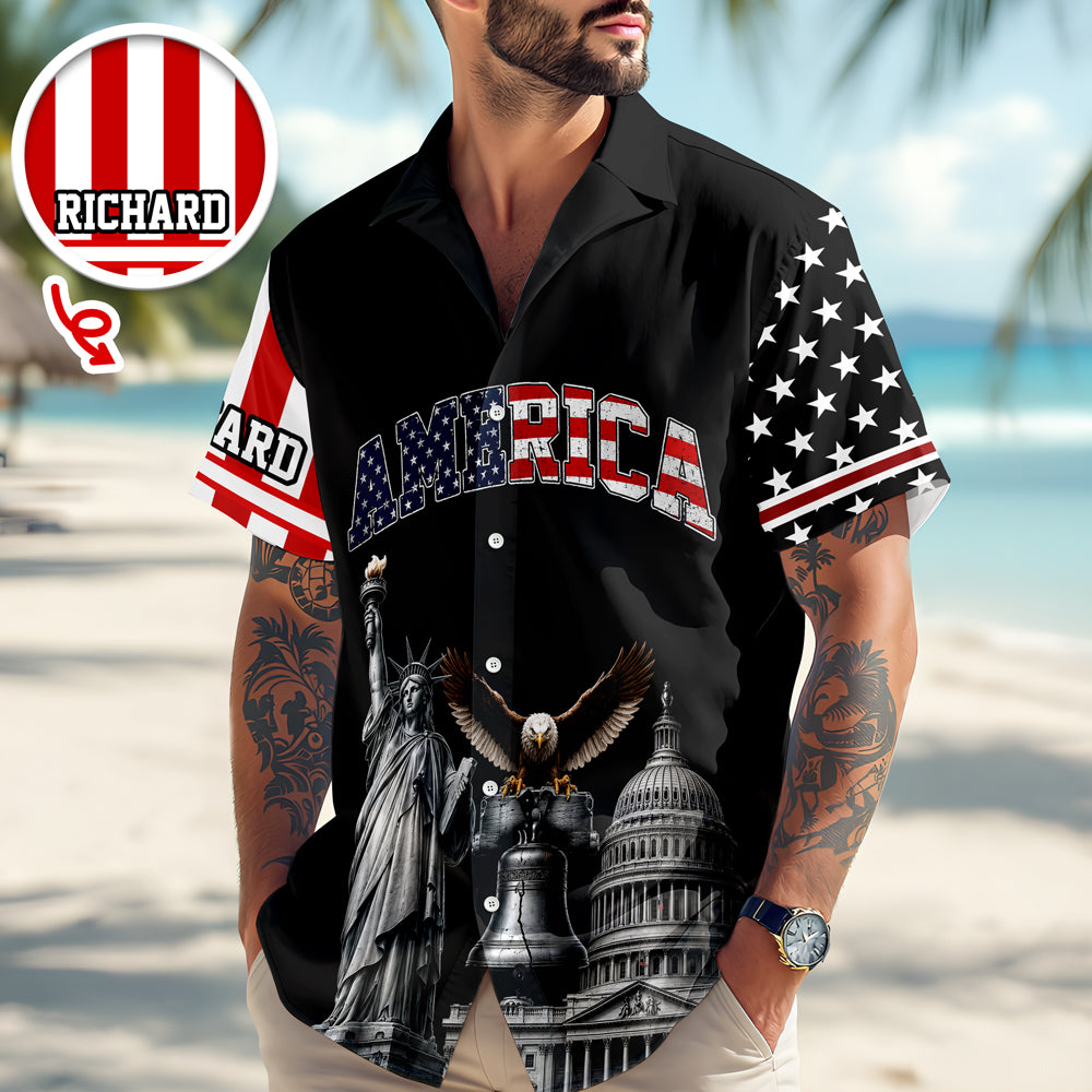 Custom Name America We The People 250 Years 1776–2026 Liberty Bell Hawaiian Shirt HO82 902786