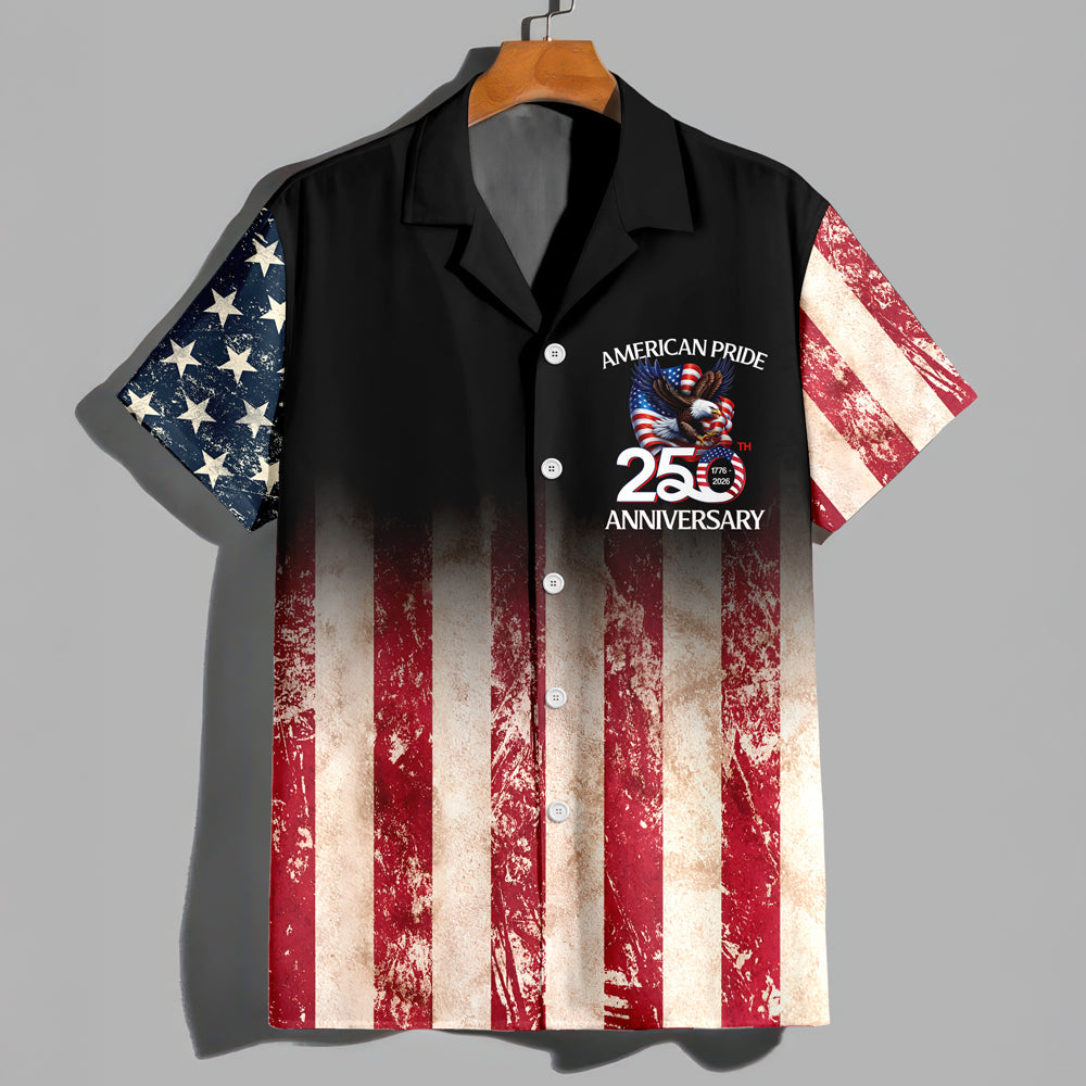 Personalized Patriotic 250th Anniversary God Bless America Eagle 1776–2026 Hawaii Shirt HA75 920848