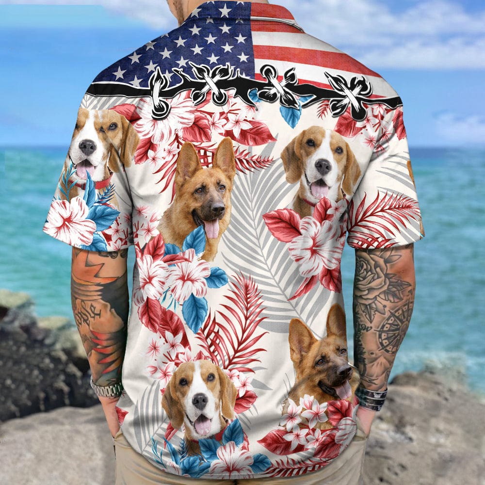 America Flag Hawaiian Shirt, Upload Dog Photo TA29 888382
