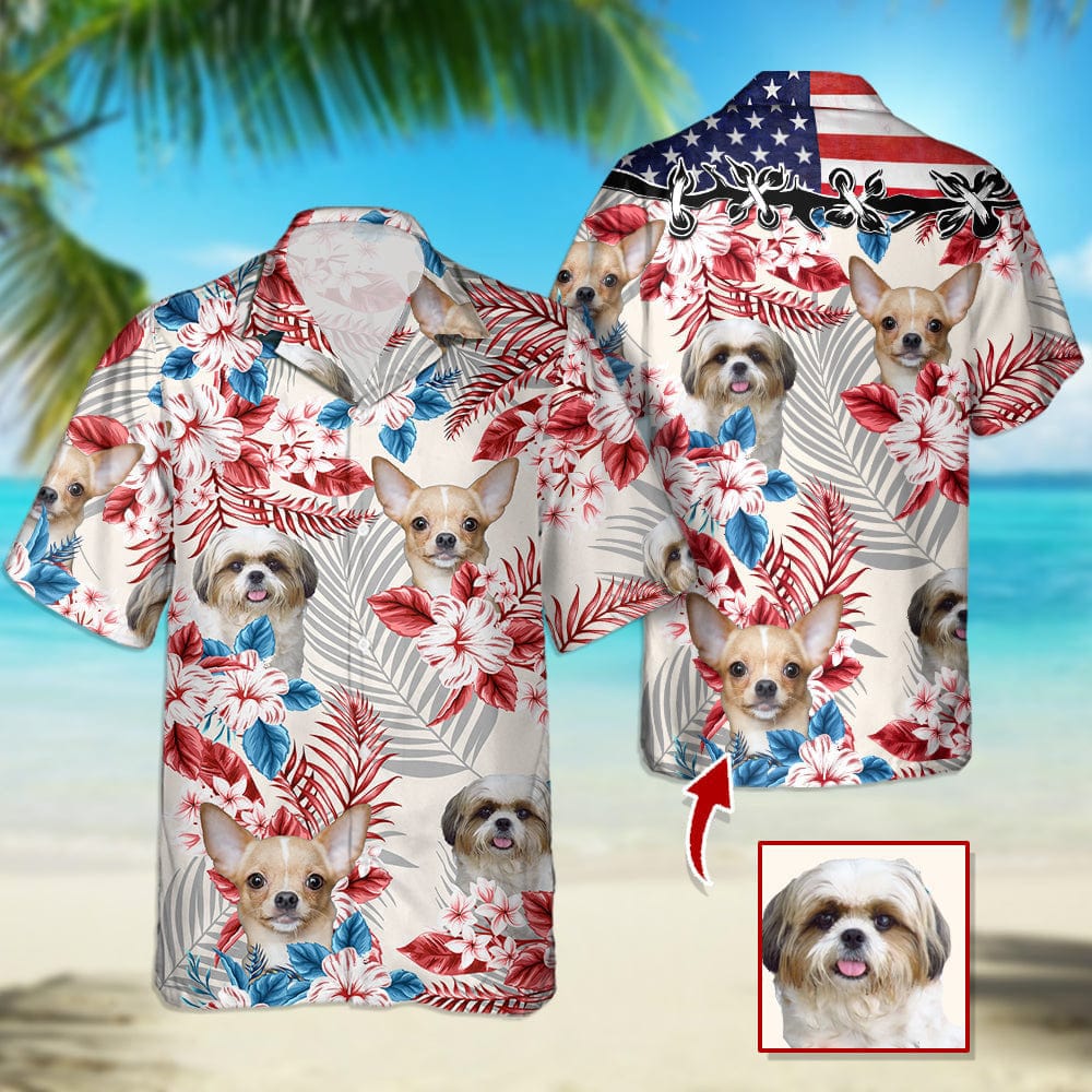 America Flag Hawaiian Women Shirt, Upload Photo N369 888382 120728