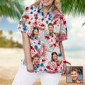 America Flag Hawaiian Women Shirt, Upload Photo N369 888382 120728