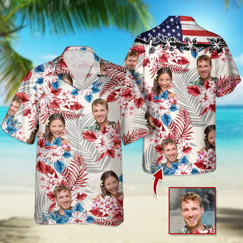 America Flag Hawaiian Women Shirt, Upload Photo N369 888382 120728