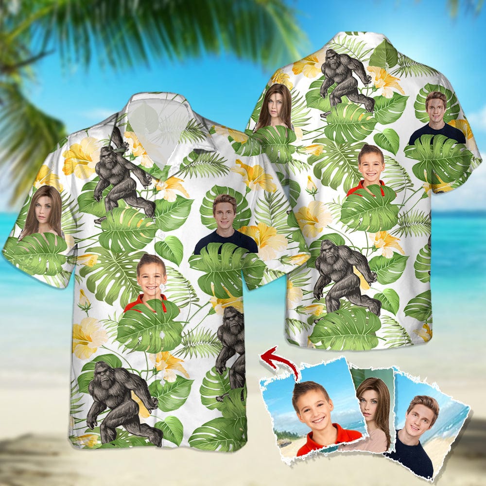 Bigfoot Style And Upload Photo Camping Hawaiian Shirt, N304 1238239