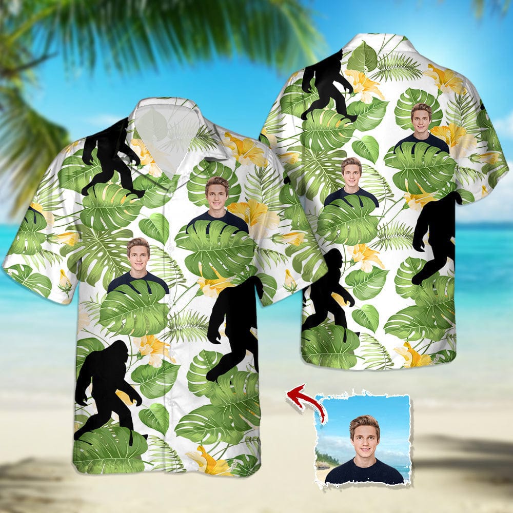 Bigfoot Style And Upload Photo Camping Hawaiian Shirt, N304 1238239