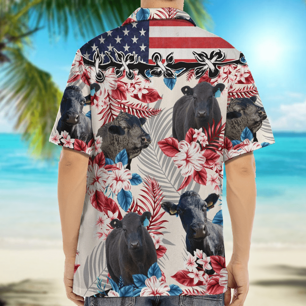 Cow American Flag Hawaiian Shirt, Upload Photo 888382