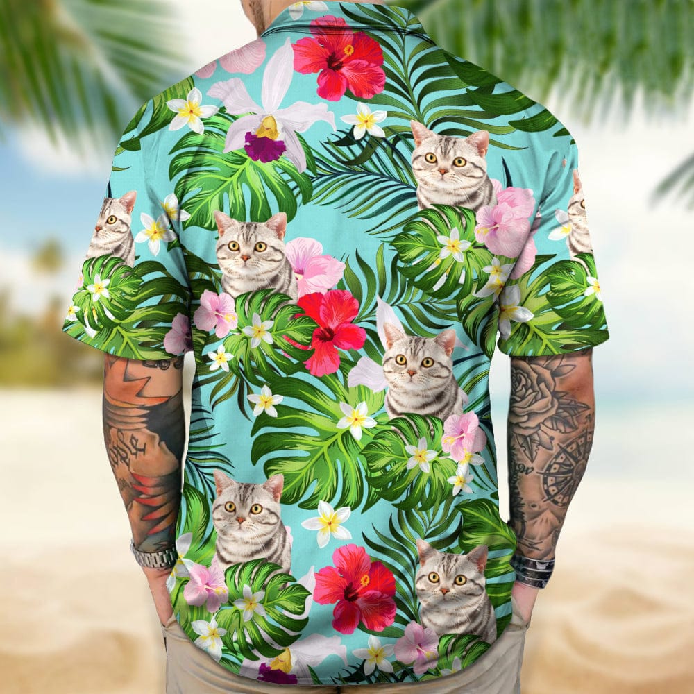 Custom Cat Dog Photo Men's Hawaii Shirt N304 888929