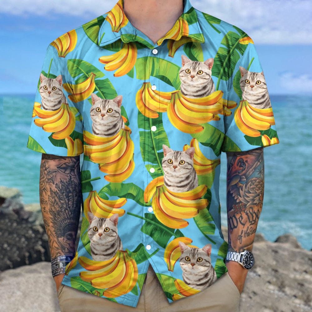 Custom Cat Dog Photo Men's Hawaii Shirt N304 888929