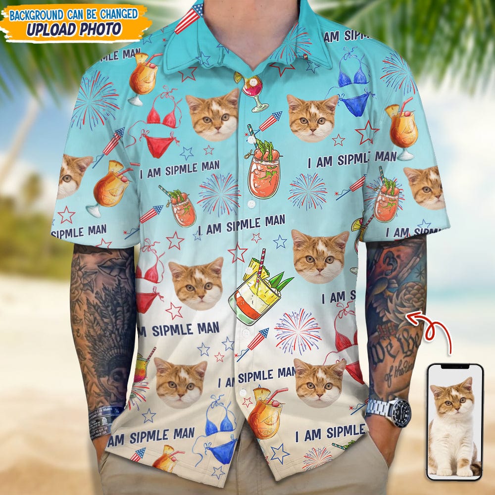 Custom Cat Photo I Am A Simple Man Hawaii Shirt N304 889453