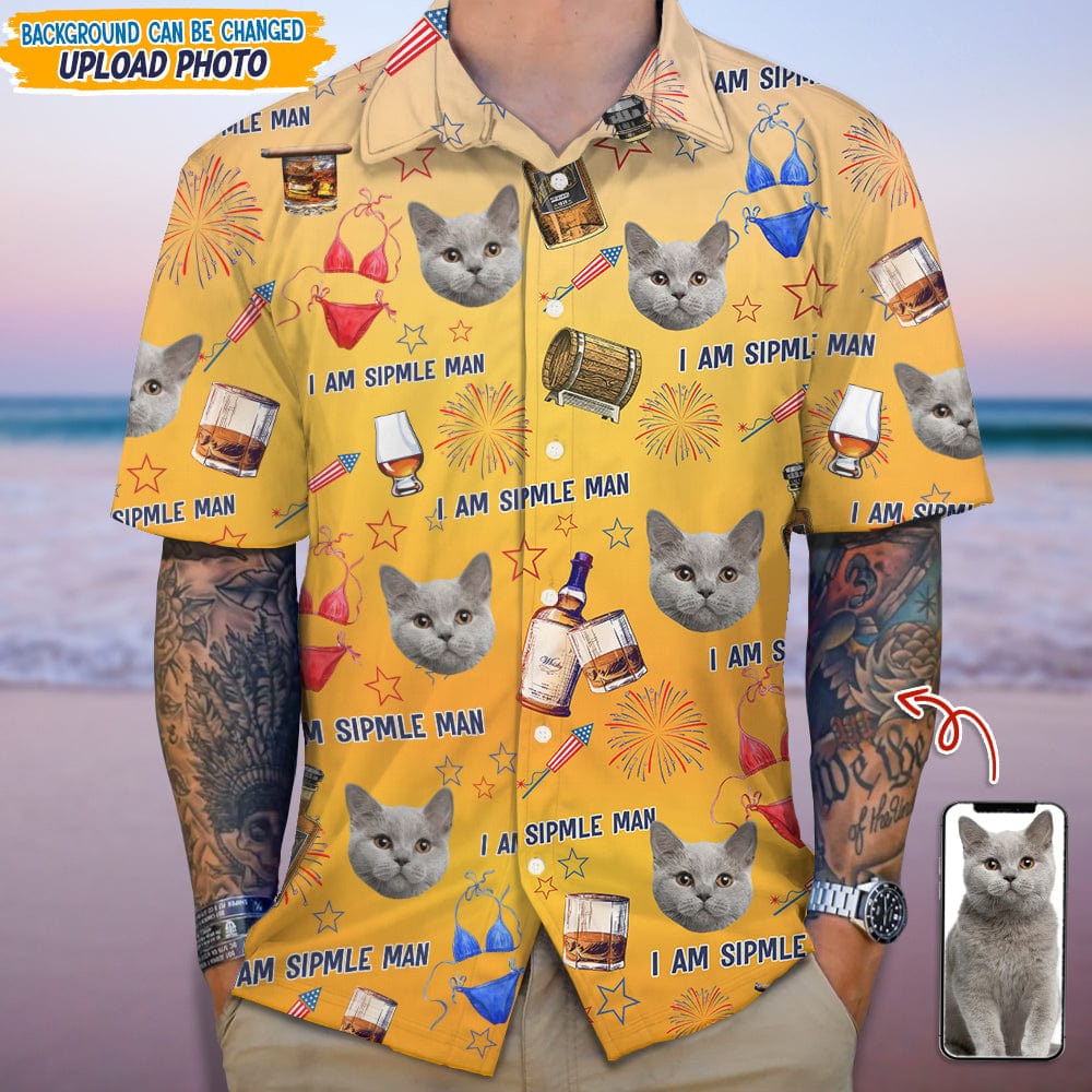 Custom Cat Photo I Am A Simple Man Hawaii Shirt N304 889453