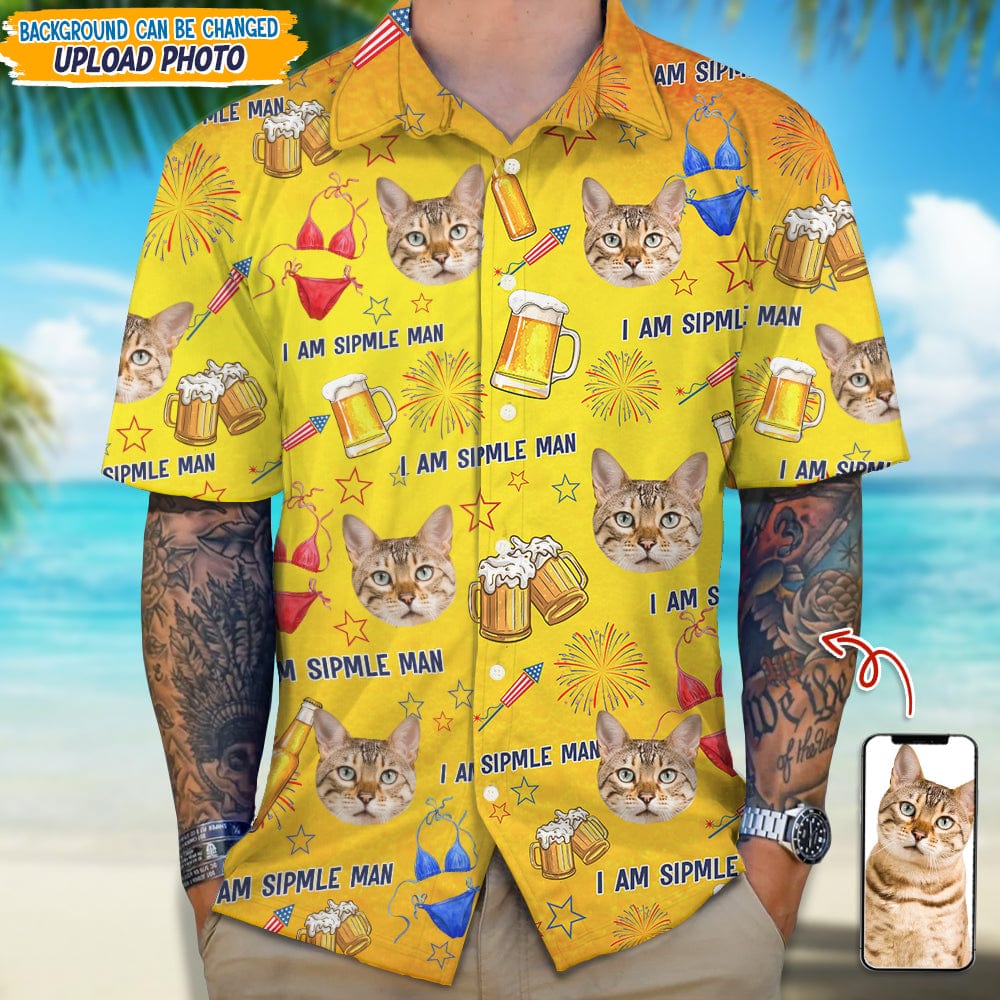 Custom Cat Photo I Am A Simple Man Hawaii Shirt N304 889453