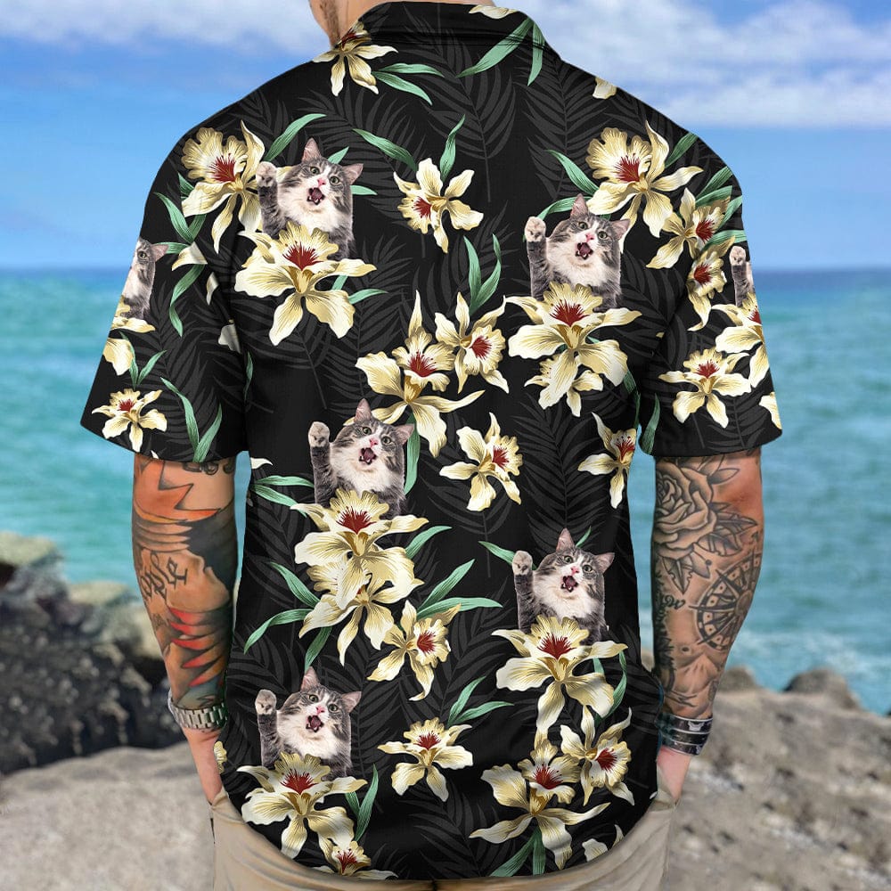 Custom Cat Photo Lily Flowers Design Hawaii Shirt N304 test_arena
