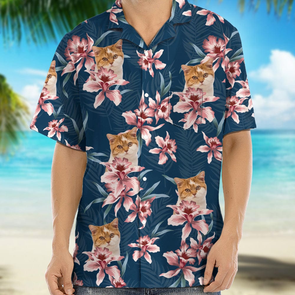 Custom Cat Photo Lily Flowers Design Hawaii Shirt N304 test_arena