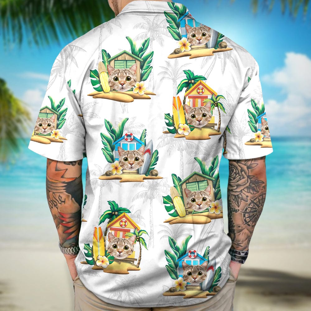 Custom Cat Photo Tropical Men's Hawaii Shirt TA29 889098