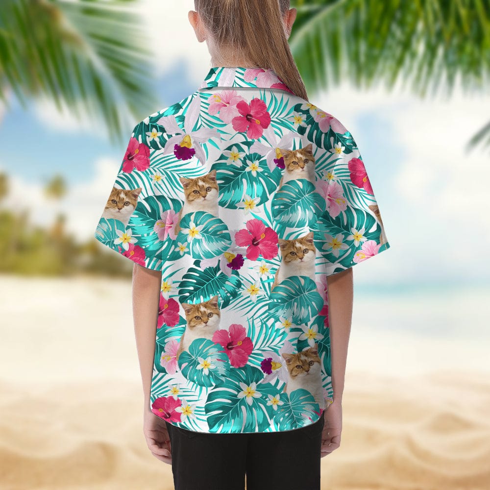 Custom Cat Photo Tropical Style Hawaii Shirt For Daughter TH10 891107