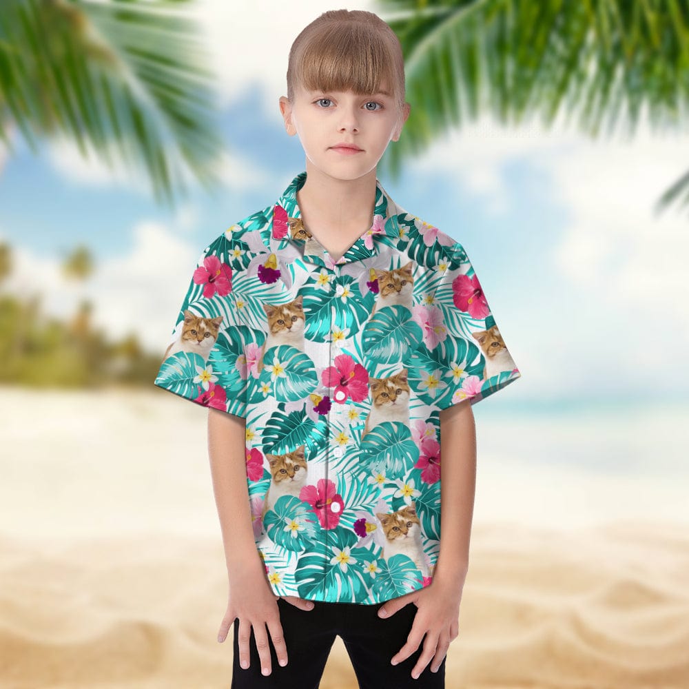 Custom Cat Photo Tropical Style Hawaii Shirt For Daughter TH10 891107