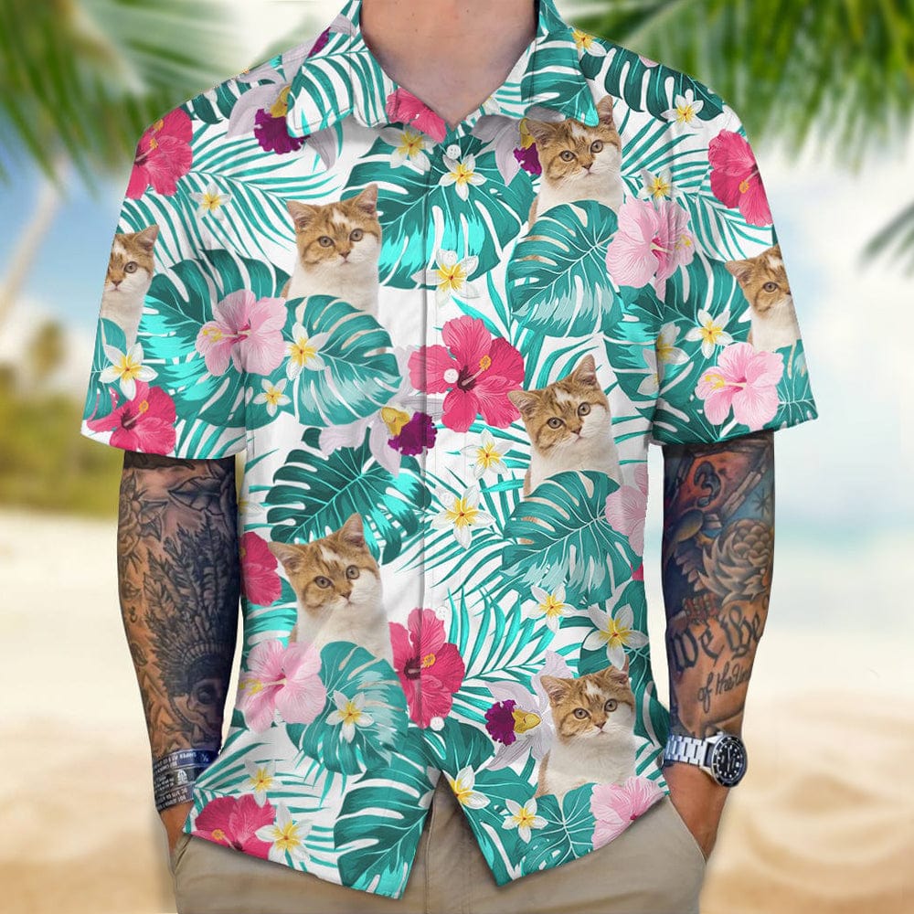 Custom Cat Photo Tropical Style Hawaii Shirt TH10 TA29 889467