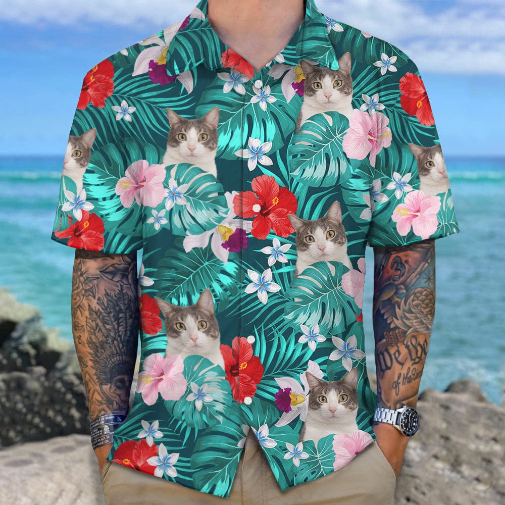 Custom Cat Photo Tropical Style Hawaii Shirt TH10 TA29 889467
