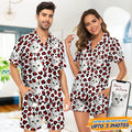 Custom Cat Photo With Animal Print Pattern Short Pajamas T368 888898