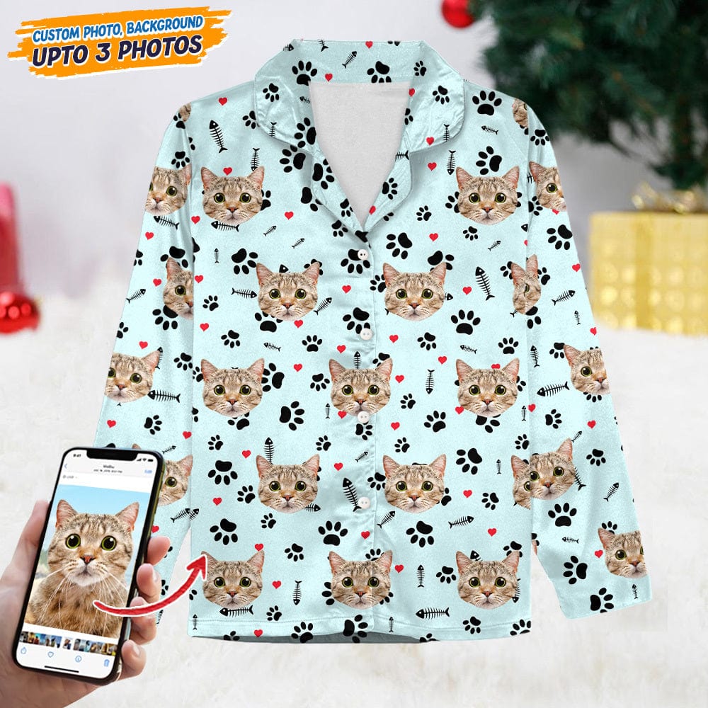 Custom Cat Photo With Icon Decoration Pajamas N304 888912
