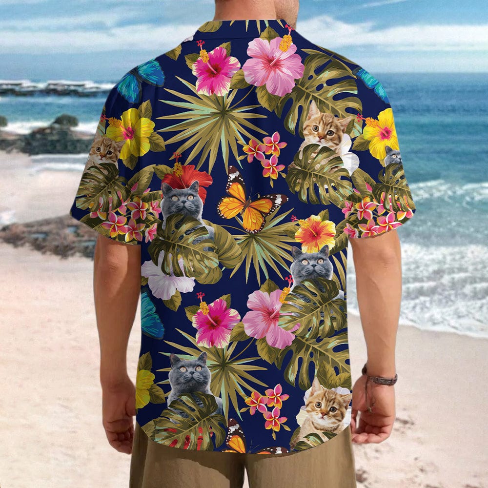 Custom Cat Photo With Tropical Hawaii Shirt N304 890657