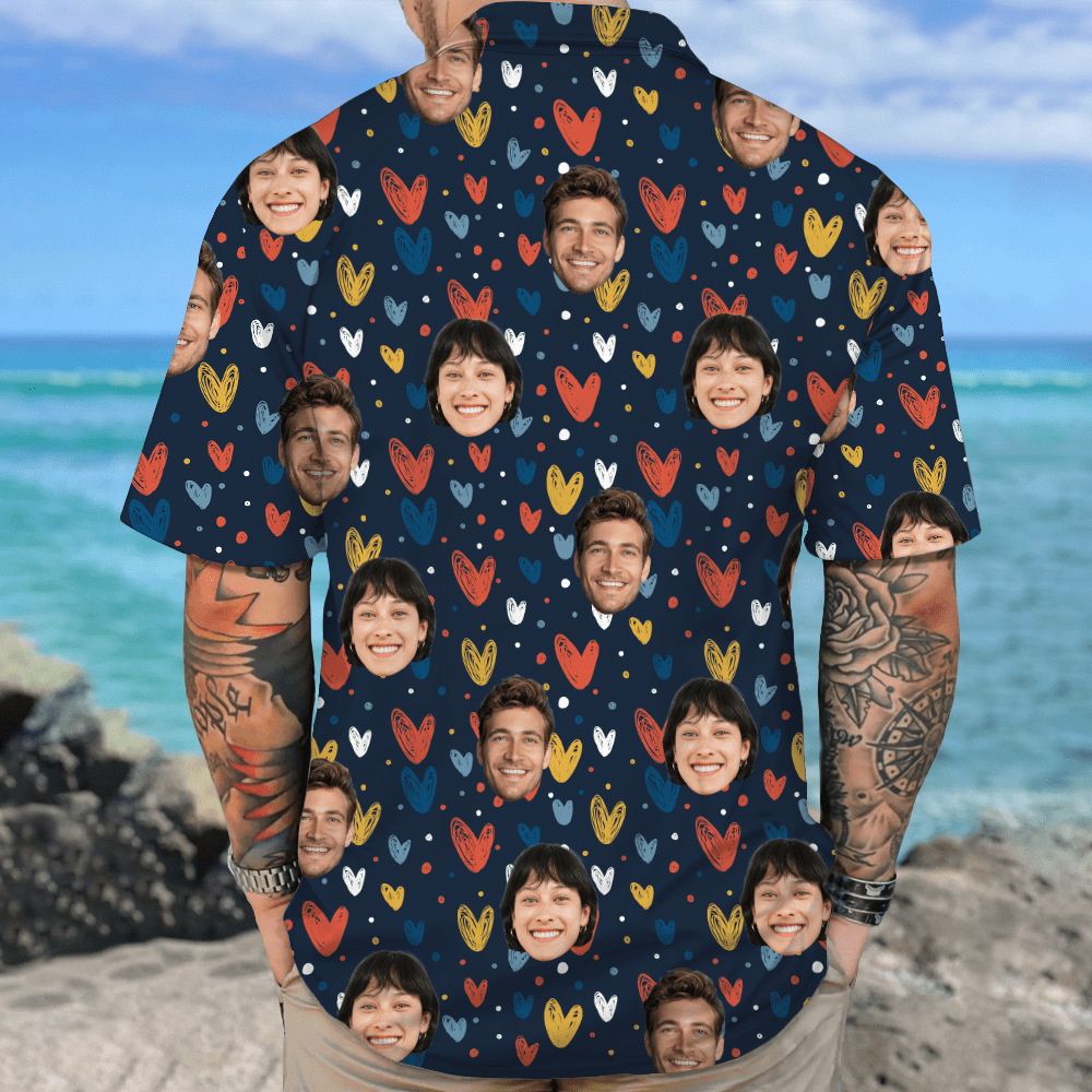 Custom Couple Face Hawaii Shirt Personalized Couple Photo Gifts Valentines Gift HA75 895056