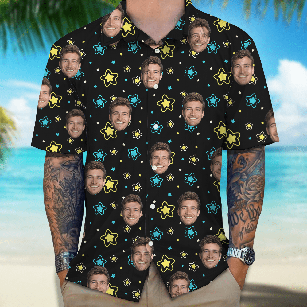 Custom Couple Face Hawaii Shirt Personalized Couple Photo Gifts Valentines Gift HA75 895056