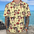 Custom Couple Photo Roses Heart Shaped Key Valentines Hawaii Shirt LM32 893013