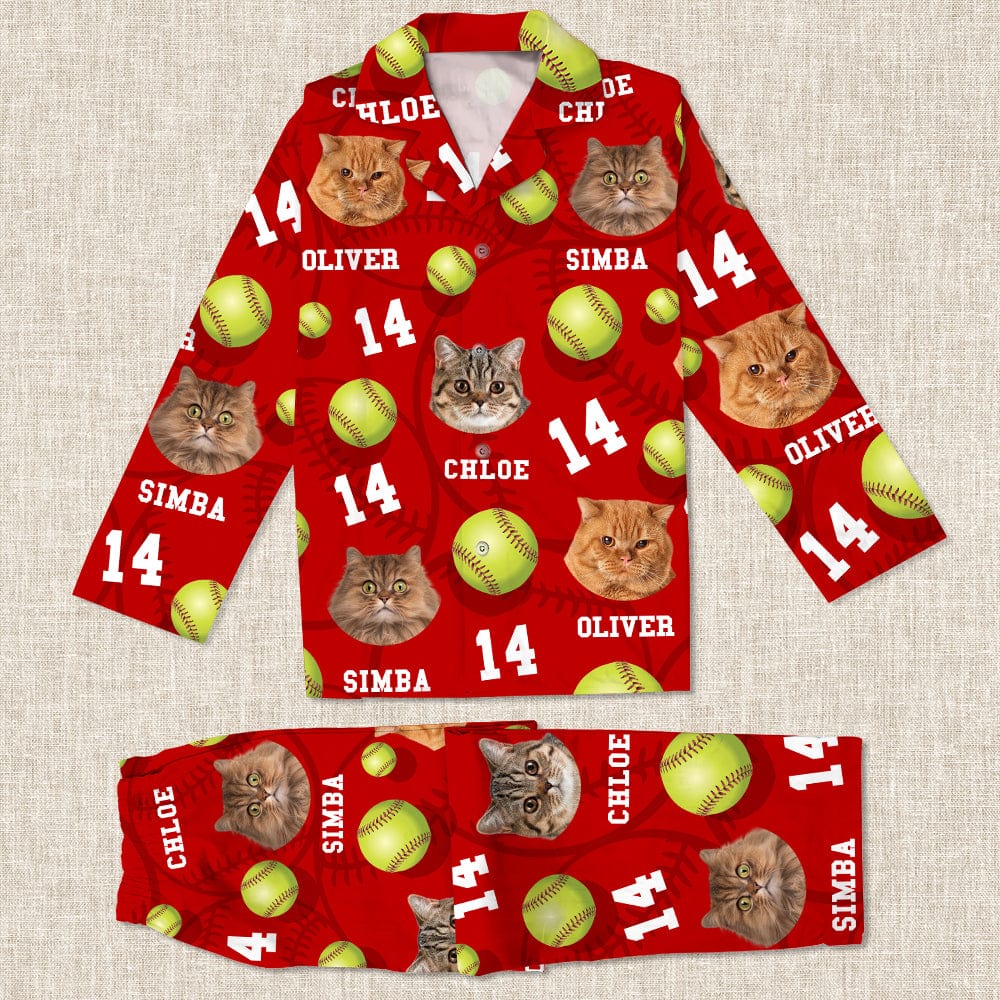 Custom Dog Cat Photo Softball For Pet Lover Pajamas T286 888809