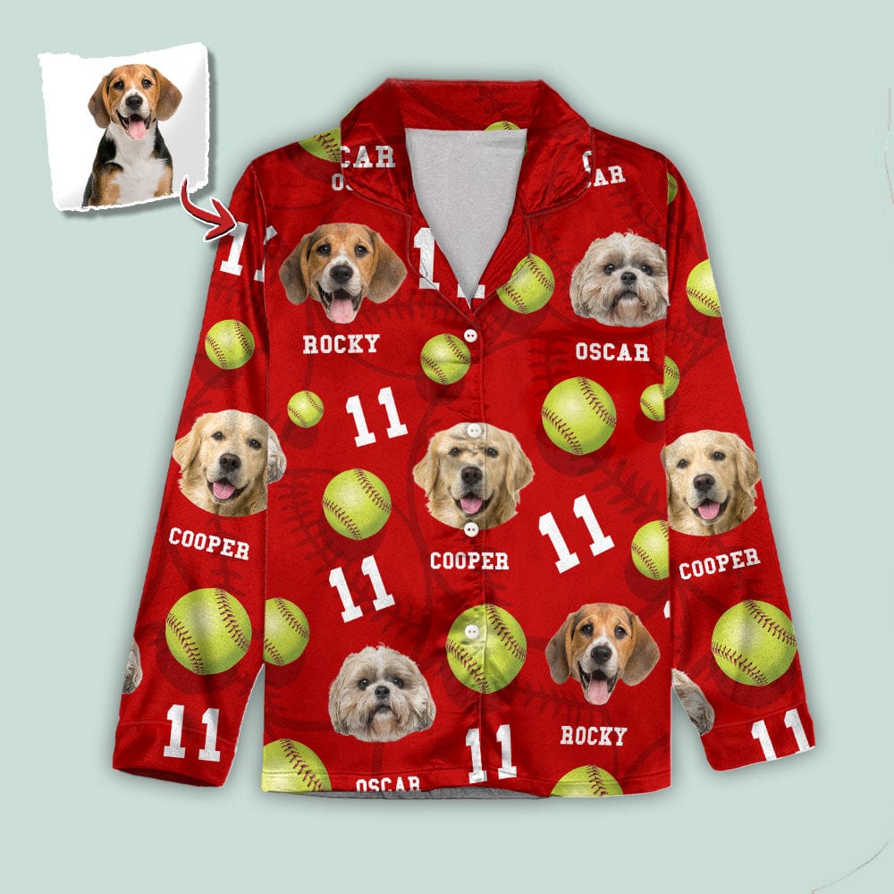 Custom Dog Cat Photo Softball For Pet Lover Pajamas T286 888809