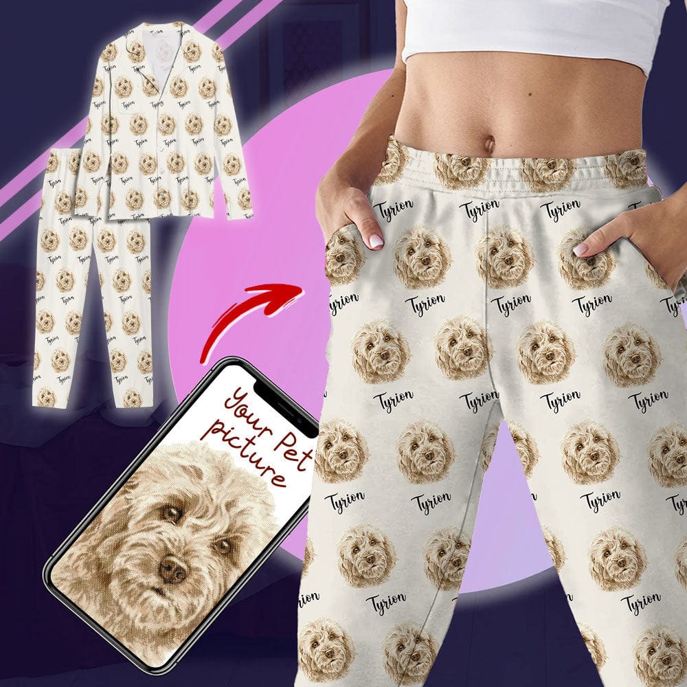Custom Dog Cat Portrait And Add Name Pet Pajamas T368 889640